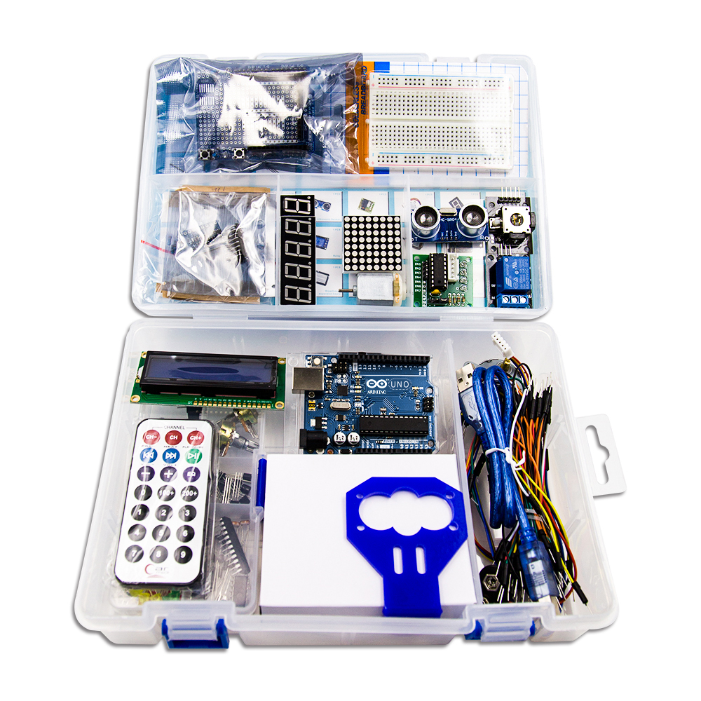 Стартовый набор Arduino UNO R3 DIP KUONGSHUN с логотипом без батарейки крона 9В с блоком питания под американскую розетку